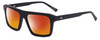 Profile View of SITO SHADES Gt Designer Polarized Sunglasses with Custom Cut Red Mirror Lenses in Matte Black Unisex Square Full Rim Acetate 54 mm