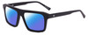 Profile View of SITO SHADES Gt Designer Polarized Sunglasses with Custom Cut Blue Mirror Lenses in Matte Black Unisex Square Full Rim Acetate 54 mm