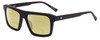 Profile View of SITO SHADES Gt Designer Polarized Reading Sunglasses with Custom Cut Powered Sun Flower Yellow Lenses in Matte Black Unisex Square Full Rim Acetate 54 mm