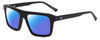 Profile View of SITO SHADES Gt Designer Polarized Reading Sunglasses with Custom Cut Powered Blue Mirror Lenses in Matte Black Unisex Square Full Rim Acetate 54 mm