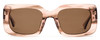 Front View of SITO SHADES Indi Unisex Sunglasses in Brown Striped Crystal/Polarized Amber 50mm