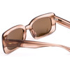 Close Up View of SITO SHADES Indi Unisex Sunglasses in Brown Striped Crystal/Polarized Amber 50mm