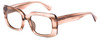 Profile View of SITO SHADES Indi Designer Blue Light Blocking Eyeglasses in Biscotti Brown Striped Crystal Unisex Square Full Rim Acetate 50 mm