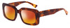 Profile View of SITO SHADES Indi Designer Polarized Sunglasses with Custom Cut Red Mirror Lenses in Burnt Orange Brown Tortoise Havana Unisex Square Full Rim Acetate 50 mm