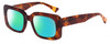 Profile View of SITO SHADES Indi Designer Polarized Reading Sunglasses with Custom Cut Powered Green Mirror Lenses in Burnt Orange Brown Tortoise Havana Unisex Square Full Rim Acetate 50 mm