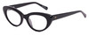 Profile View of SITO SHADES Siena Designer Reading Eye Glasses in Gloss Black Unisex Cat Eye Full Rim Acetate 50 mm