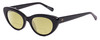 Profile View of SITO SHADES Siena Designer Polarized Reading Sunglasses with Custom Cut Powered Sun Flower Yellow Lenses in Gloss Black Unisex Cat Eye Full Rim Acetate 50 mm