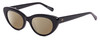 Profile View of SITO SHADES Siena Designer Polarized Reading Sunglasses with Custom Cut Powered Amber Brown Lenses in Gloss Black Unisex Cat Eye Full Rim Acetate 50 mm