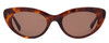 Front View of SITO SHADES Siena Unisex Cat Eye Sunglasses in Orange Tortoise Havana/Brown 50mm