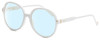 Profile View of Elton John DODGERS 1975 Designer Blue Light Blocking Eyeglasses in White Unisex Round Full Rim Acetate 59 mm
