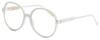 Profile View of Elton John DODGERS 1975 Designer Progressive Lens Blue Light Blocking Eyeglasses in White Unisex Round Full Rim Acetate 59 mm