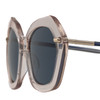 Close Up View of Elton John A-LIST Women's Sunglasses Pink Crystal Navy Gold/Polarized Blue 55 mm