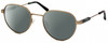 Profile View of Elton John BOHEMIAN Designer Polarized Sunglasses with Custom Cut Smoke Grey Lenses in Antique Light Gold Green Blue Tortoise Ladies Oval Full Rim Metal 48 mm
