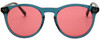 Front View of Elton John CARIBOU Unisex Sunglasses in Blue Green Crystal/Pink Anti-Glare 51 mm