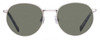 Front View of Elton John CHOPIN Unisex Round Sunglasses Platinum Silver Brown Grey/Green 50 mm