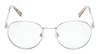 Front View of Elton John CHOPIN Designer Reading Eye Glasses in Platinum Silver Brown Grey Unisex Round Full Rim Metal 50 mm