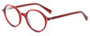 Profile View of Elton John CHORISTER Designer Blue Light Blocking Eyeglasses in Ruby Red Crystal Unisex Round Full Rim Acetate 46 mm