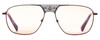 Front View of Elton John CONCORDE Unisex Pilot Sunglasses Matte Gunmetal Black/Pink Tint 56 mm