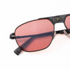 Top View of Elton John CONCORDE Unisex Pilot Sunglasses Matte Gunmetal Black/Pink Tint 56 mm
