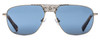 Front View of Elton John CONCORDE 3 Unisex Pilot Sunglasses in Gold Cheetah Tortoise/Blue 56mm