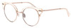 Profile View of Elton John DUCKTAIL 3 Designer Blue Light Blocking Eyeglasses in Gold Holographic Crystal Ladies Cat Eye Full Rim Metal 52 mm