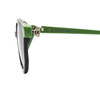 Close Up View of Elton John GOGO 1 Unisex Designer Sunglasses in Black Green/Polarized Grey 47 mm