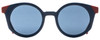 Front View of Elton John GOGO 2 Unisex Designer Sunglass Blue Scarlet Red/Polarized Navy 47 mm