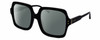 Profile View of Elton John INCOGNITO 1 Designer Polarized Sunglasses with Custom Cut Smoke Grey Lenses in Gloss Black Gold Unisex Square Full Rim Acetate 58 mm