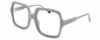 Profile View of Elton John INCOGNITO 2 Designer Blue Light Blocking Eyeglasses in White Gold Unisex Square Full Rim Acetate 58 mm