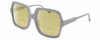 Profile View of Elton John INCOGNITO 2 Designer Polarized Reading Sunglasses with Custom Cut Powered Sun Flower Yellow Lenses in White Gold Unisex Square Full Rim Acetate 58 mm
