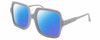 Profile View of Elton John INCOGNITO 2 Designer Polarized Reading Sunglasses with Custom Cut Powered Blue Mirror Lenses in White Gold Unisex Square Full Rim Acetate 58 mm