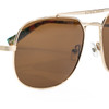 Top View of Elton John LEMANS 1 Unisex Pilot Sunglasses Gold Red & Blue/Polarized Brown 57mm