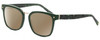 Profile View of Elton John OPUS Designer Polarized Sunglasses with Custom Cut Amber Brown Lenses in Emerald Green Black Marble Silver Unisex Panthos Full Rim Acetate 53 mm