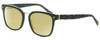 Profile View of Elton John OPUS Designer Polarized Reading Sunglasses with Custom Cut Powered Sun Flower Yellow Lenses in Emerald Green Black Marble Silver Unisex Panthos Full Rim Acetate 53 mm