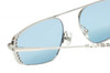 Close Up View of Elton John STAR STRUCK 3 Unisex Sunglass Silver White Mosaic/Polarized Blue 58mm