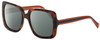 Profile View of Elton John SUPERSTAR Designer Polarized Sunglasses with Custom Cut Smoke Grey Lenses in Tortoise Havana Brown Orange Black Stripe Ladies Square Full Rim Acetate 55 mm