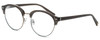 Profile View of Elton John WOODSTOCK Designer Progressive Lens Blue Light Blocking Eyeglasses in Moss Brown Grey Crystal Silver Unisex Oval Full Rim Metal 53 mm