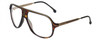 Profile View of Carrera SAFARI 65 Designer Blue Light Blocking Eyeglasses in Havana Tortoise Brown Gold Black Unisex Pilot Full Rim Acetate 62 mm