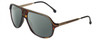 Profile View of Carrera SAFARI 65 Designer Polarized Sunglasses with Custom Cut Smoke Grey Lenses in Havana Tortoise Brown Gold Black Unisex Pilot Full Rim Acetate 62 mm