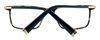 Close Up View of John Varvatos V408 Unisex Square Reading Glasses Black Havana Tortoise Gold 58mm