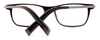Close Up View of John Varvatos V412 Unisex Designer Reading Glasses in Crystal Brown Silver 57 mm