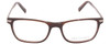 Front View of John Varvatos V412 Designer Single Vision Prescription Rx Eyeglasses in Crystal Brown Silver Unisex Square Full Rim Acetate 57 mm