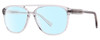 Profile View of John Varvatos VJV424 Designer Blue Light Blocking Eyeglasses in Crystal Smoke Grey Unisex Panthos Full Rim Acetate 56 mm