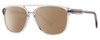 Profile View of John Varvatos VJV424 Designer Polarized Sunglasses with Custom Cut Amber Brown Lenses in Crystal Smoke Grey Unisex Panthos Full Rim Acetate 56 mm
