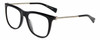 Profile View of John Varvatos V544 Designer Reading Eye Glasses in Gloss Black Silver Skull Unisex Square Full Rim Acetate 54 mm