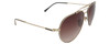 Side View of John Varvatos V549 Unisex Aviator Sunglass Gold Black/Amber Brown Gradient 58 mm