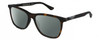 Profile View of Police SPL872 Designer Polarized Sunglasses with Custom Cut Smoke Grey Lenses in Matte Tortoise Havana Brown Silver Unisex Square Full Rim Acetate 56 mm
