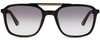 Front View of Police SPLA53 Unisex Pantho Designer Sunglasses in Black Gold/Grey Gradient 55mm