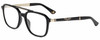 Profile View of Police SPLA53 Designer Reading Eye Glasses with Custom Cut Powered Lenses in Gloss Black Gold Unisex Panthos Full Rim Acetate 55 mm