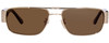 Front View of Police SPLA55 Unisex Rectangle Sunglasses Gold Brown Tortoise Havana/Amber 57 mm